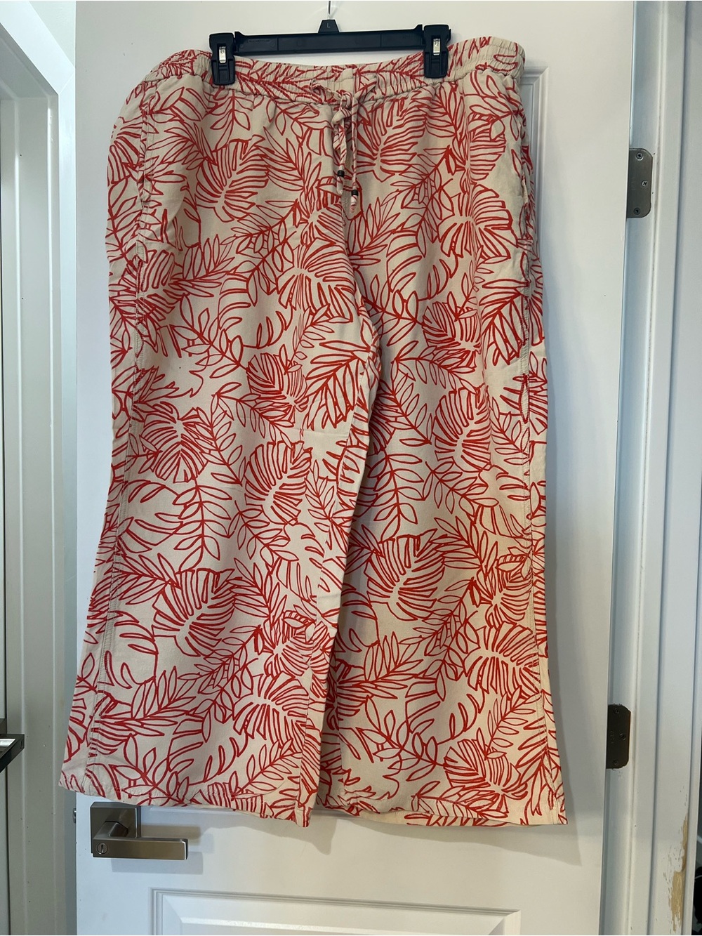 Lane Bryant Women’s Size 18/20 Linen Blend Tropical Print Wide Leg Pants
